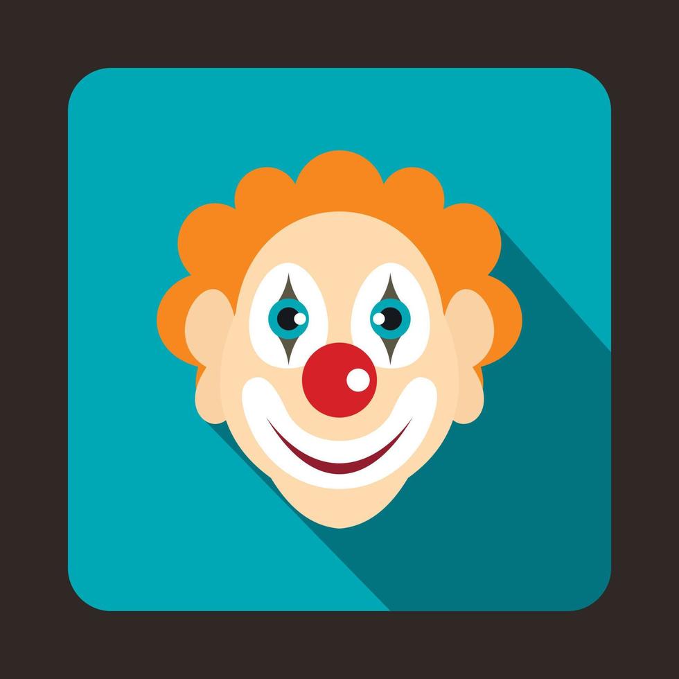 icono de cabeza de payaso, tipo plano vector