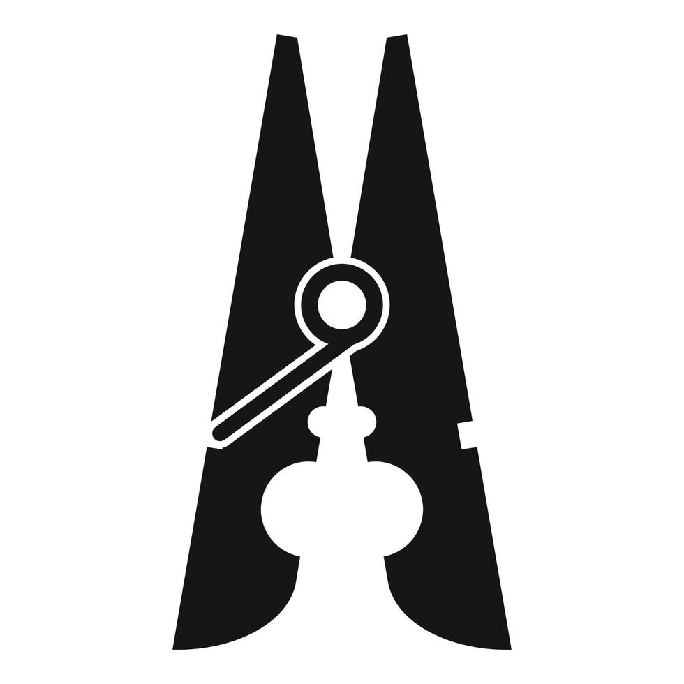 Hold clothes pin icon, simple style vector
