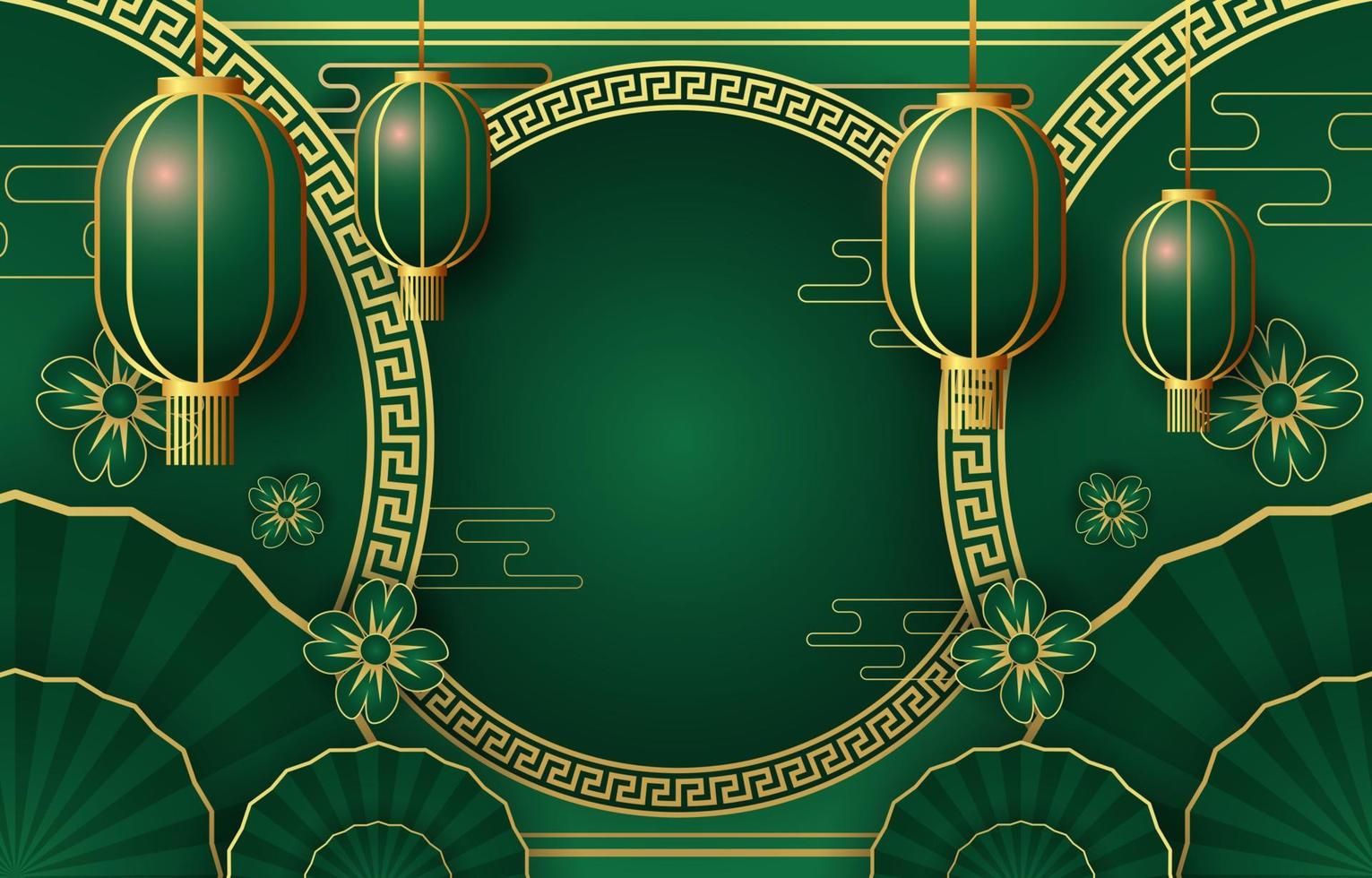 fondo de año nuevo chino en verde jade vector