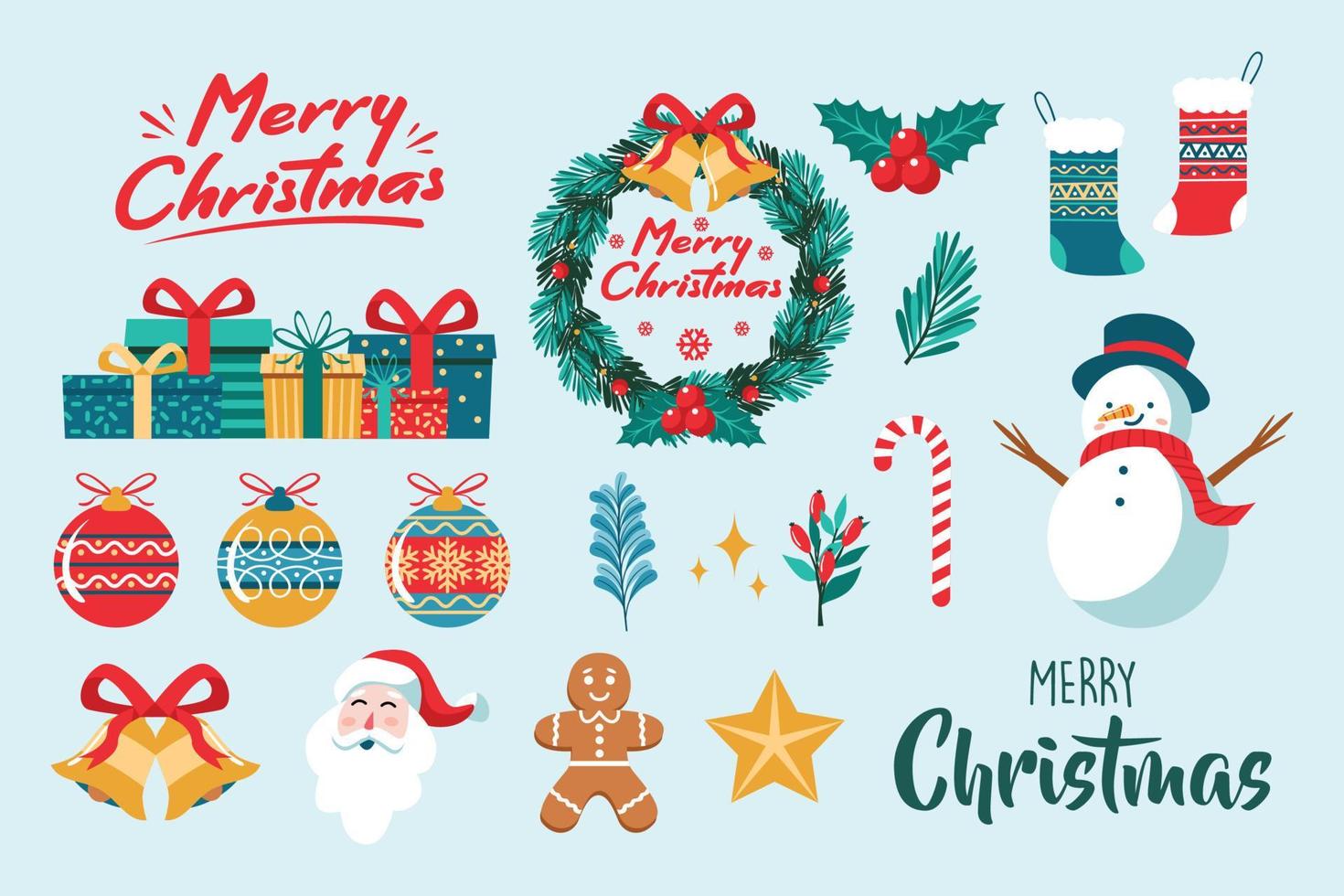 Christmas and New Year element set. Vector Design Illustration