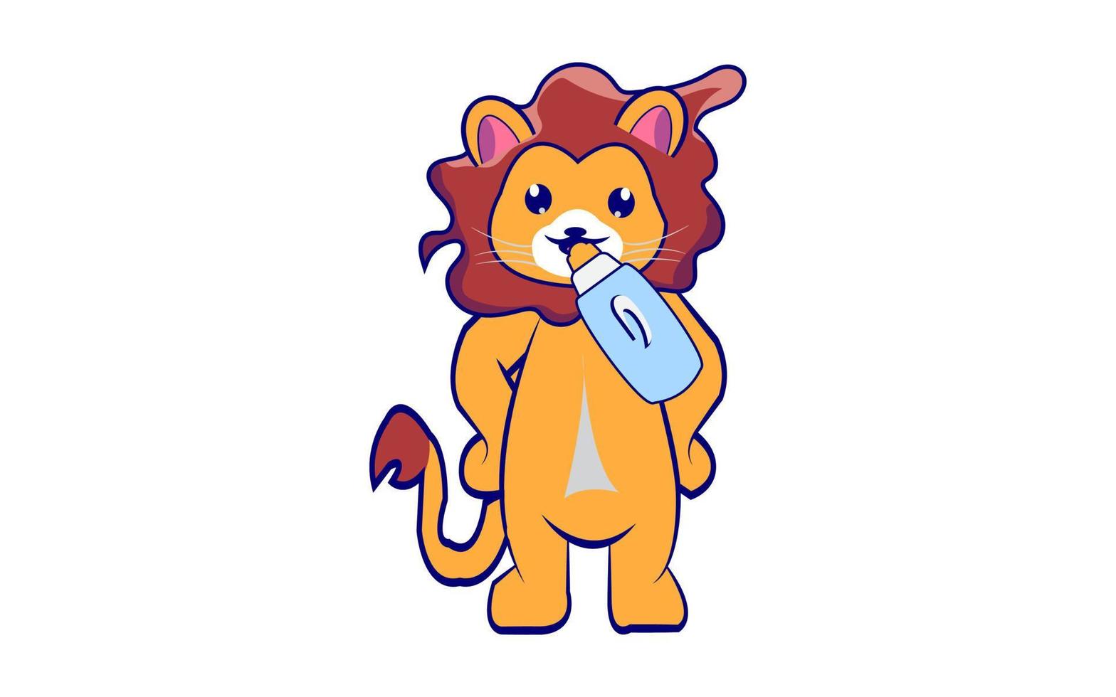 lion with botle Pro vector