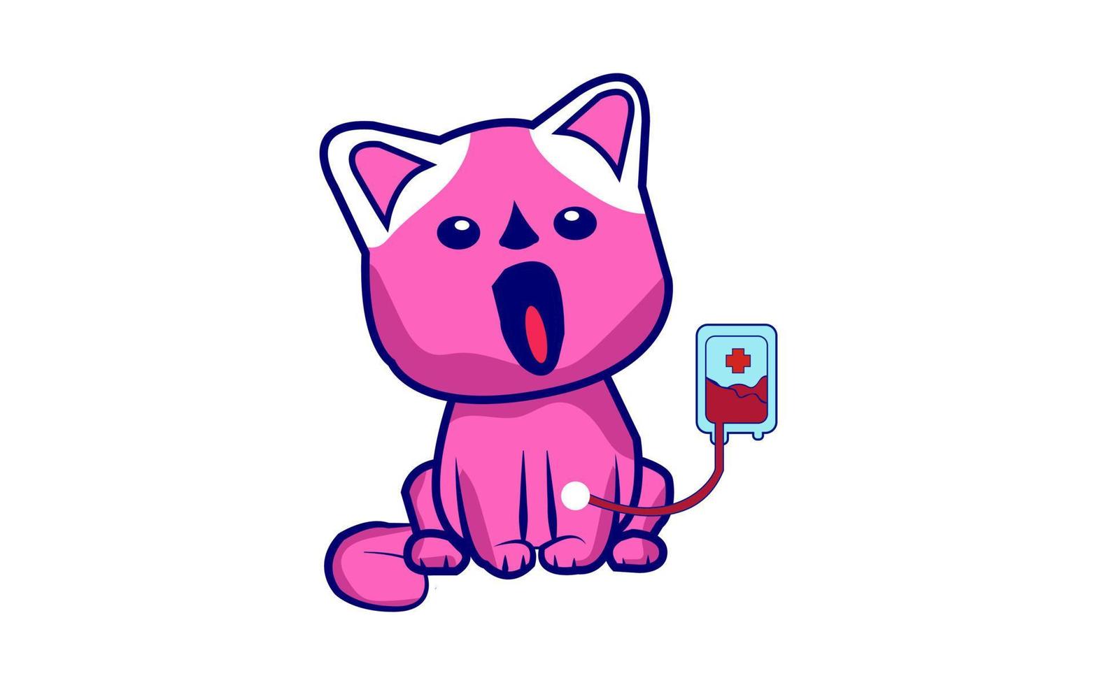 cat blood transfusion cartoon vector