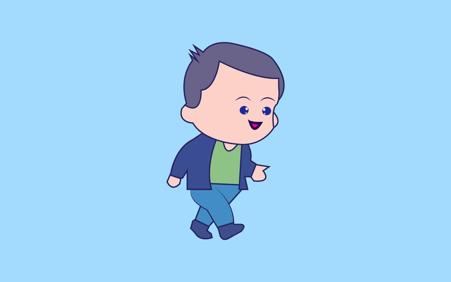 Cute boy  cartoon Pro vector