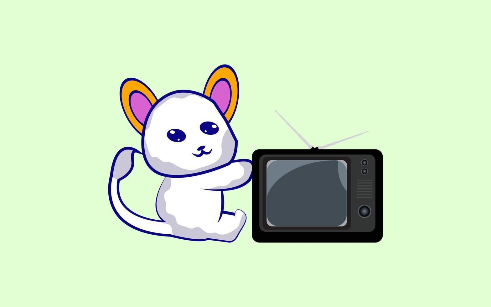 Panda with TV Pro vector