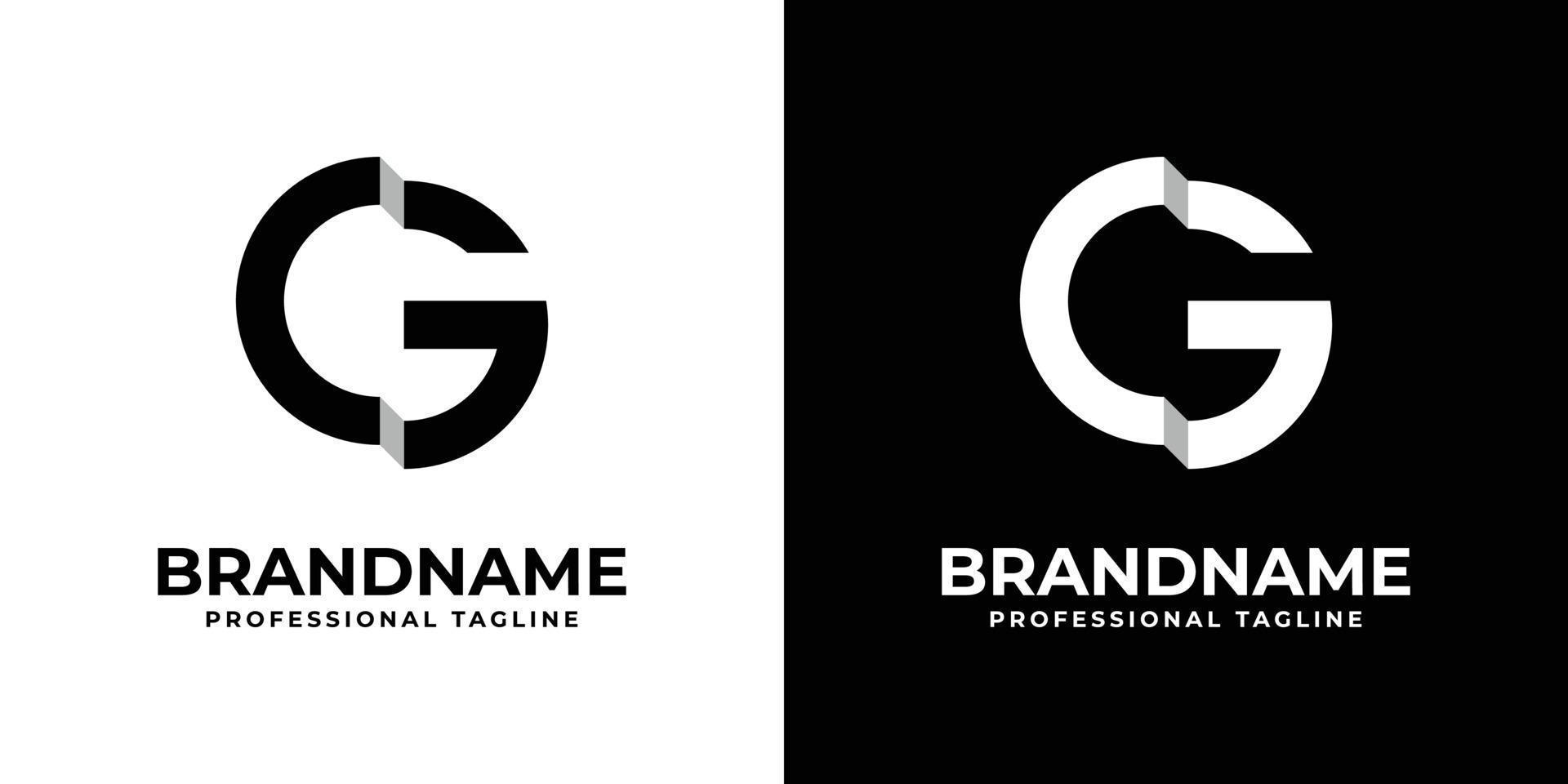 Letter CG or GC Monogram Logo, suitable for any business with GC or CG initials. vector