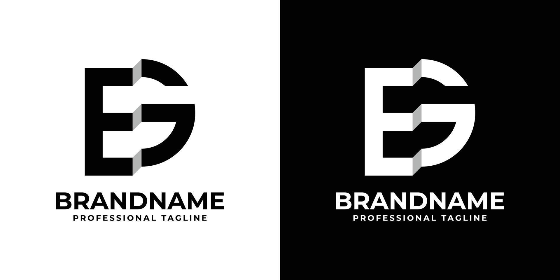 Letter EG or GE Monogram Logo, suitable for any business with EG or GE initials. vector