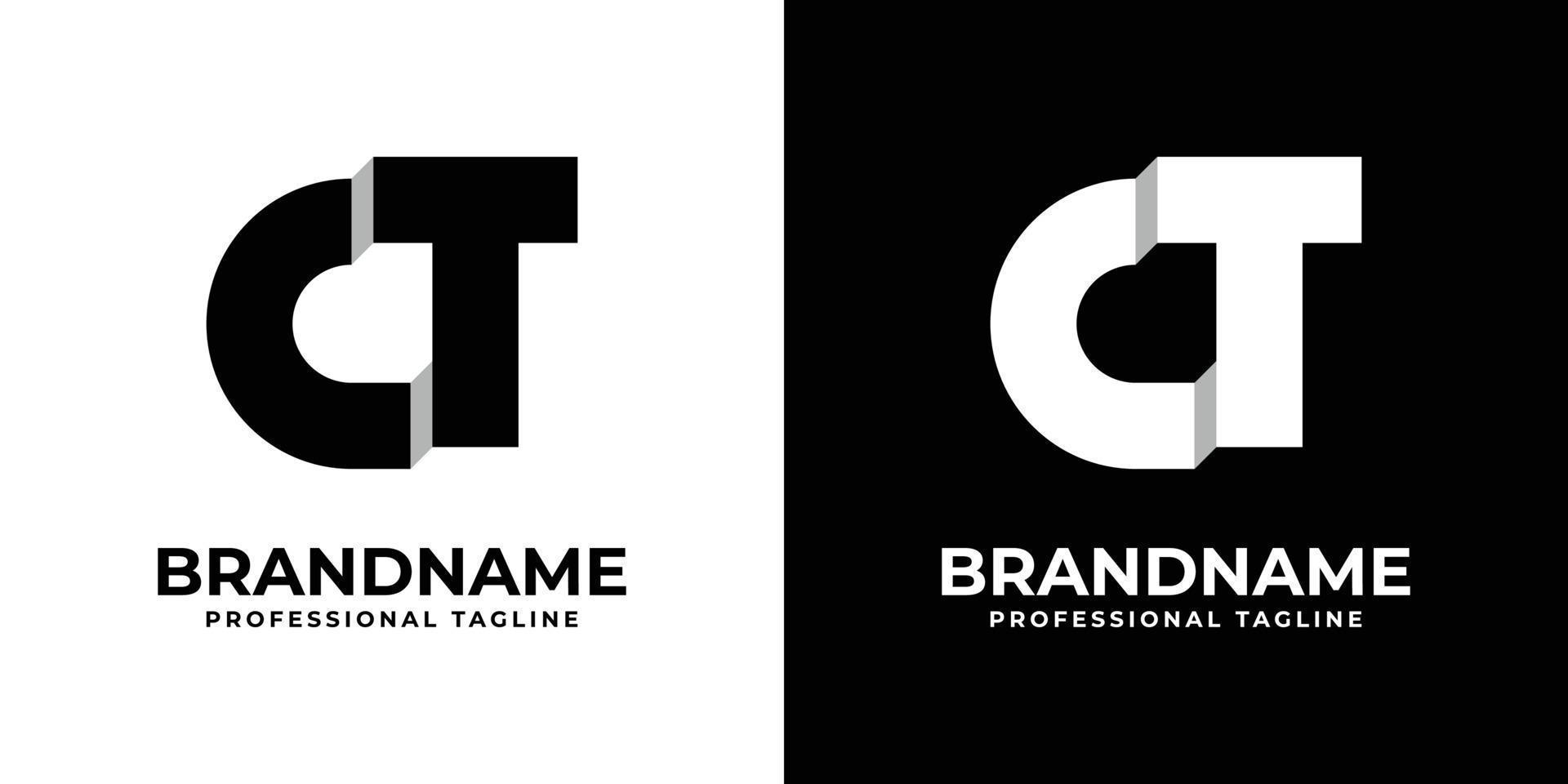 Letter CT or TC Monogram Logo, suitable for any business with TC or CT initials. vector