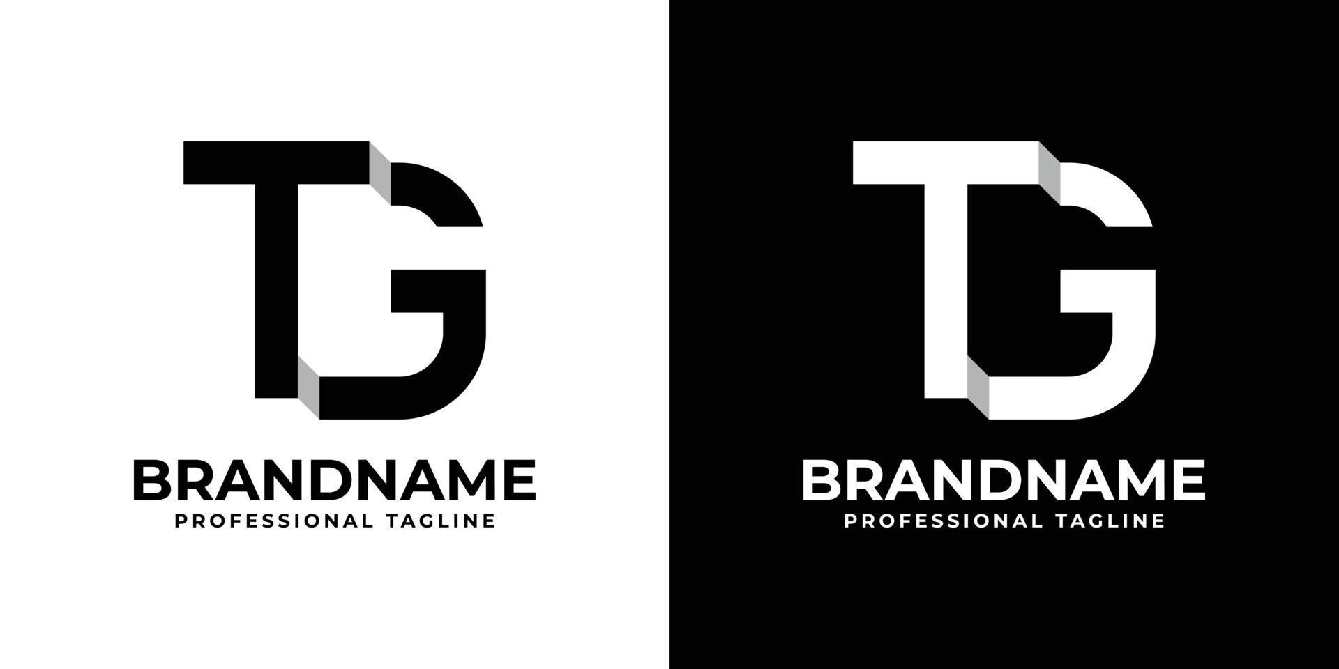 logotipo de monograma de letra tg o gt, adecuado para cualquier negocio con iniciales tg o gt. vector