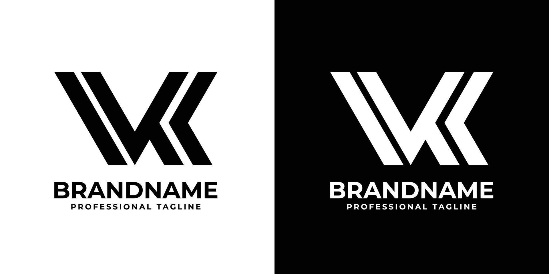 Letter VK or KV Monogram Logo, suitable for any business with VK or KV initials. vector