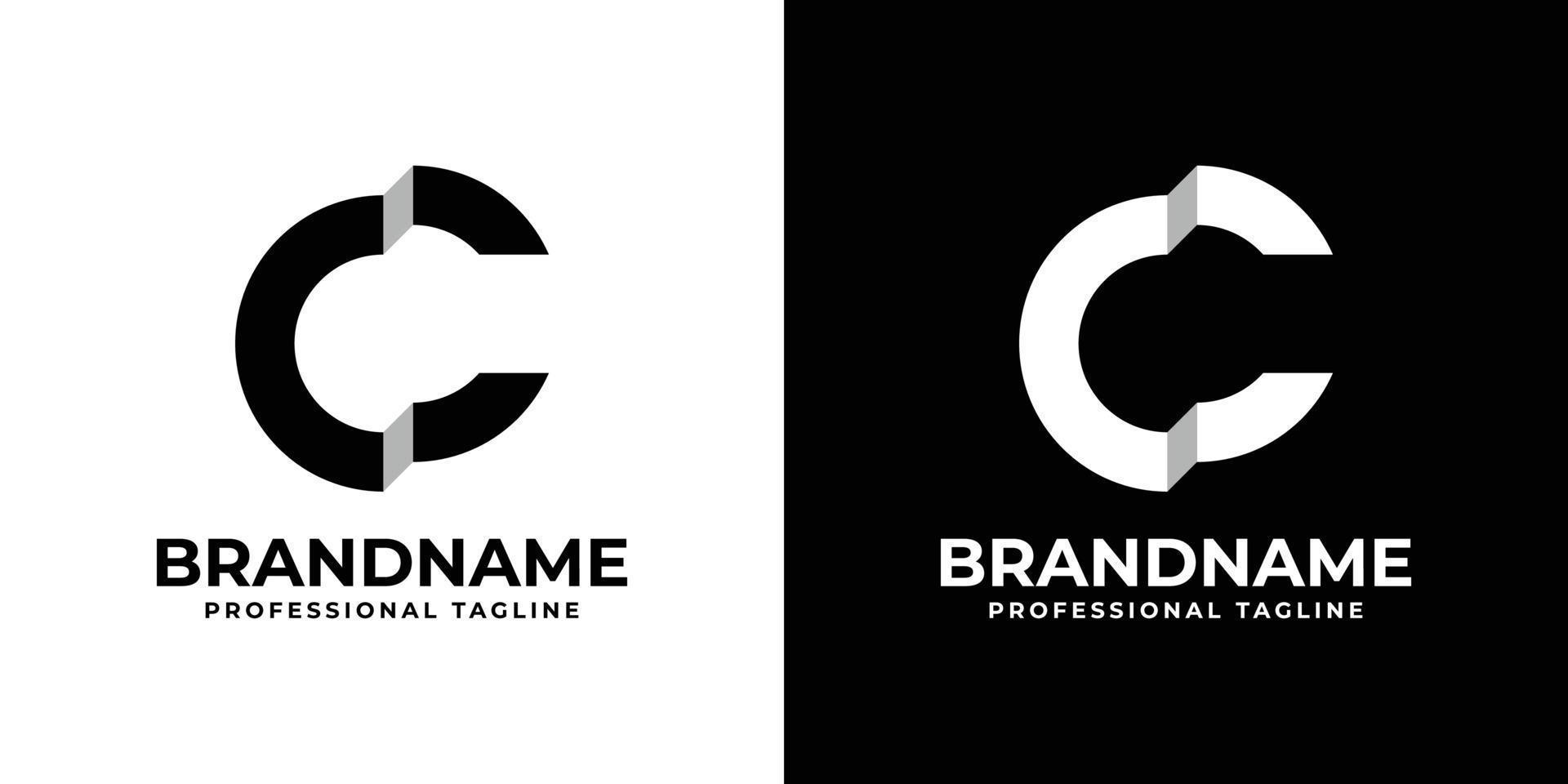 Letter C or CC Monogram Logo, suitable for any business with C or CC initials. vector