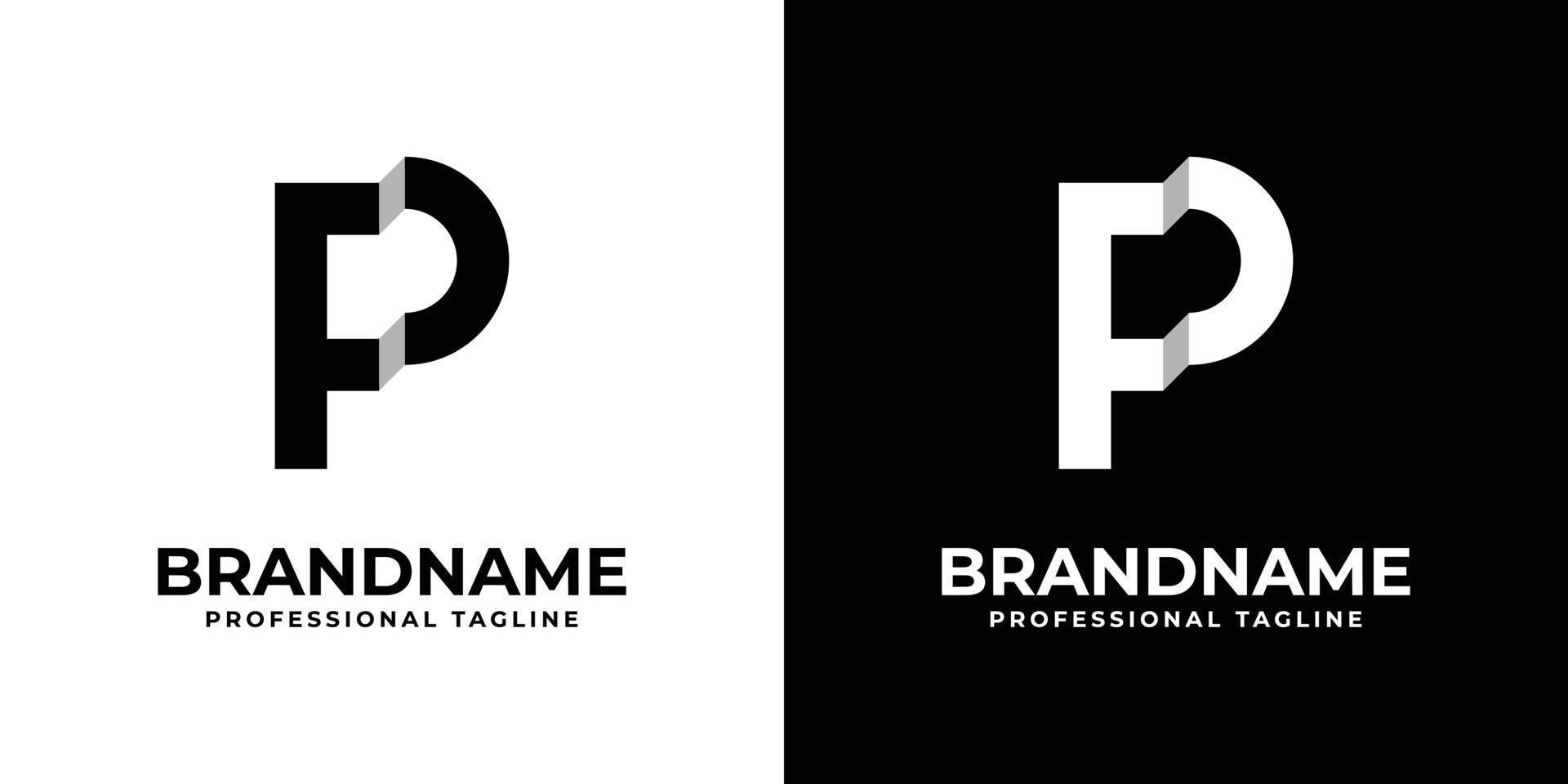 Letter FP or PF Monogram Logo, suitable for any business with FP or PF initials. vector