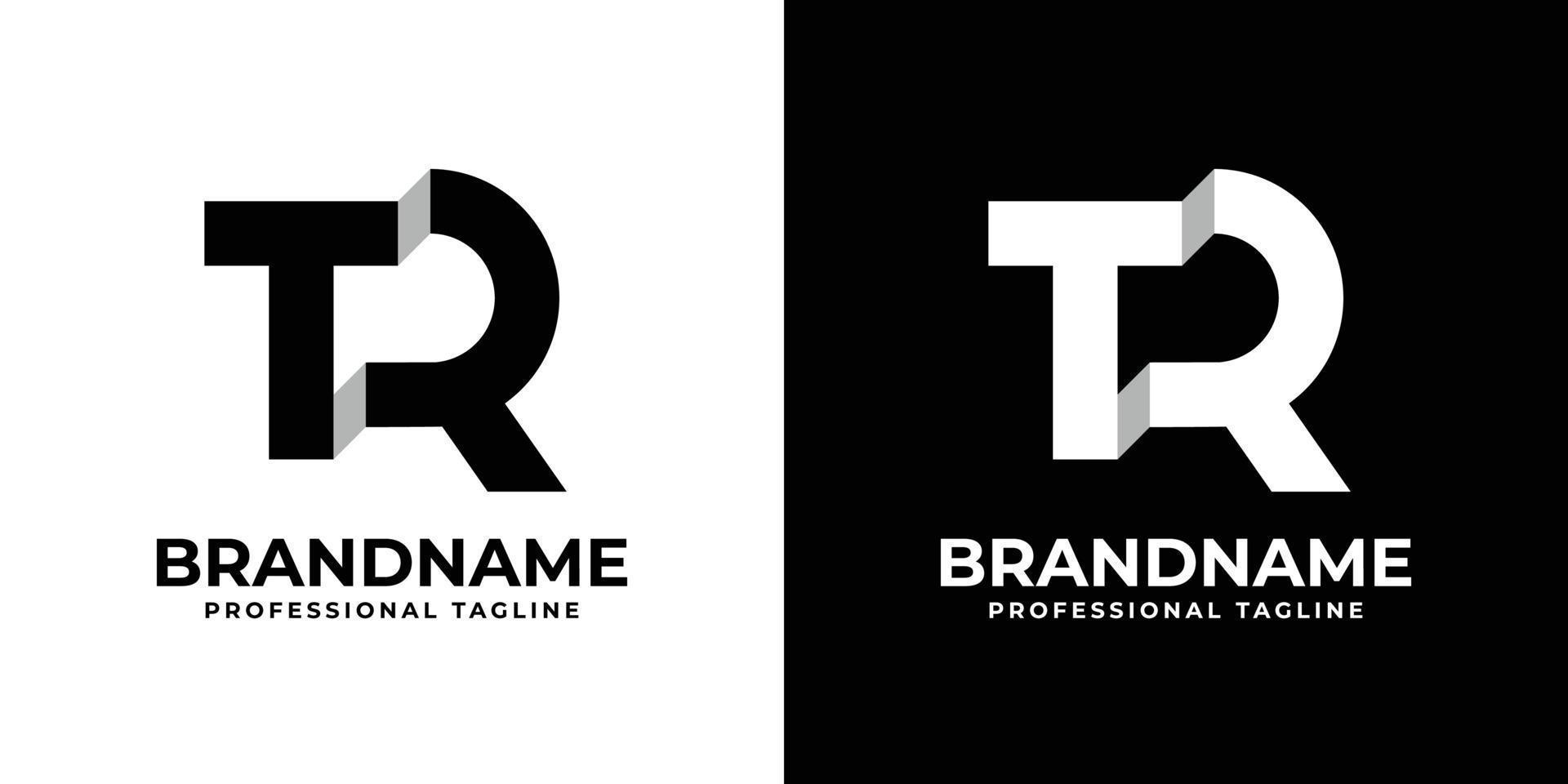 Letter TR or RT Monogram Logo, suitable for any business with TR or RT initials. vector