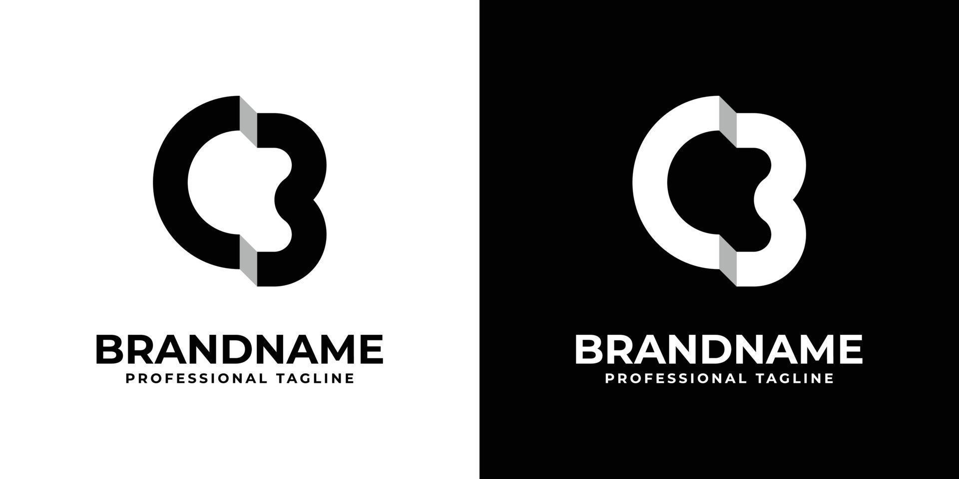 Letter CB or BC Monogram Logo, suitable for any business with CB or BC initials. vector