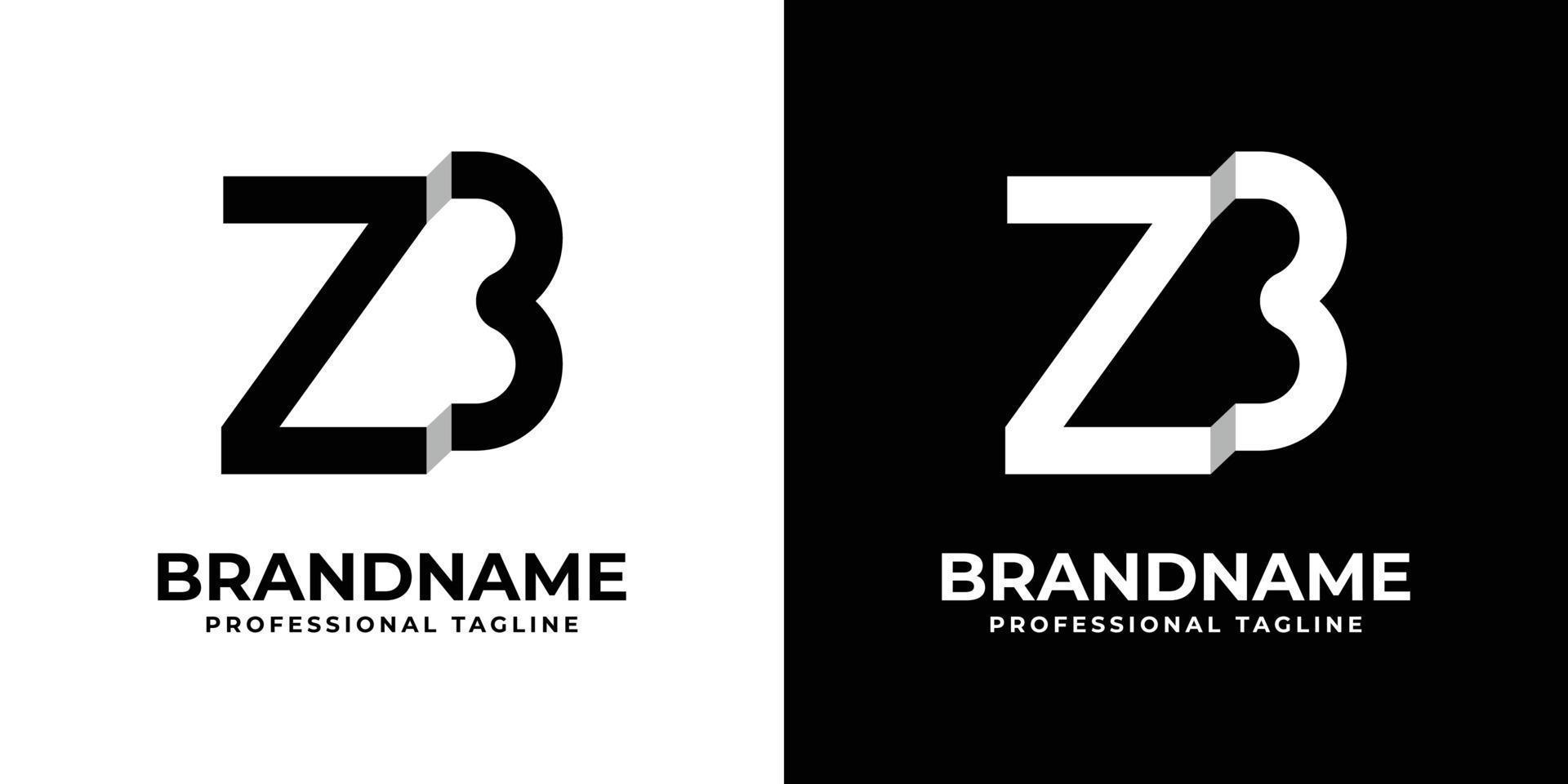 logotipo de monograma de letra zb o bz, adecuado para cualquier negocio con iniciales zb o bz. vector