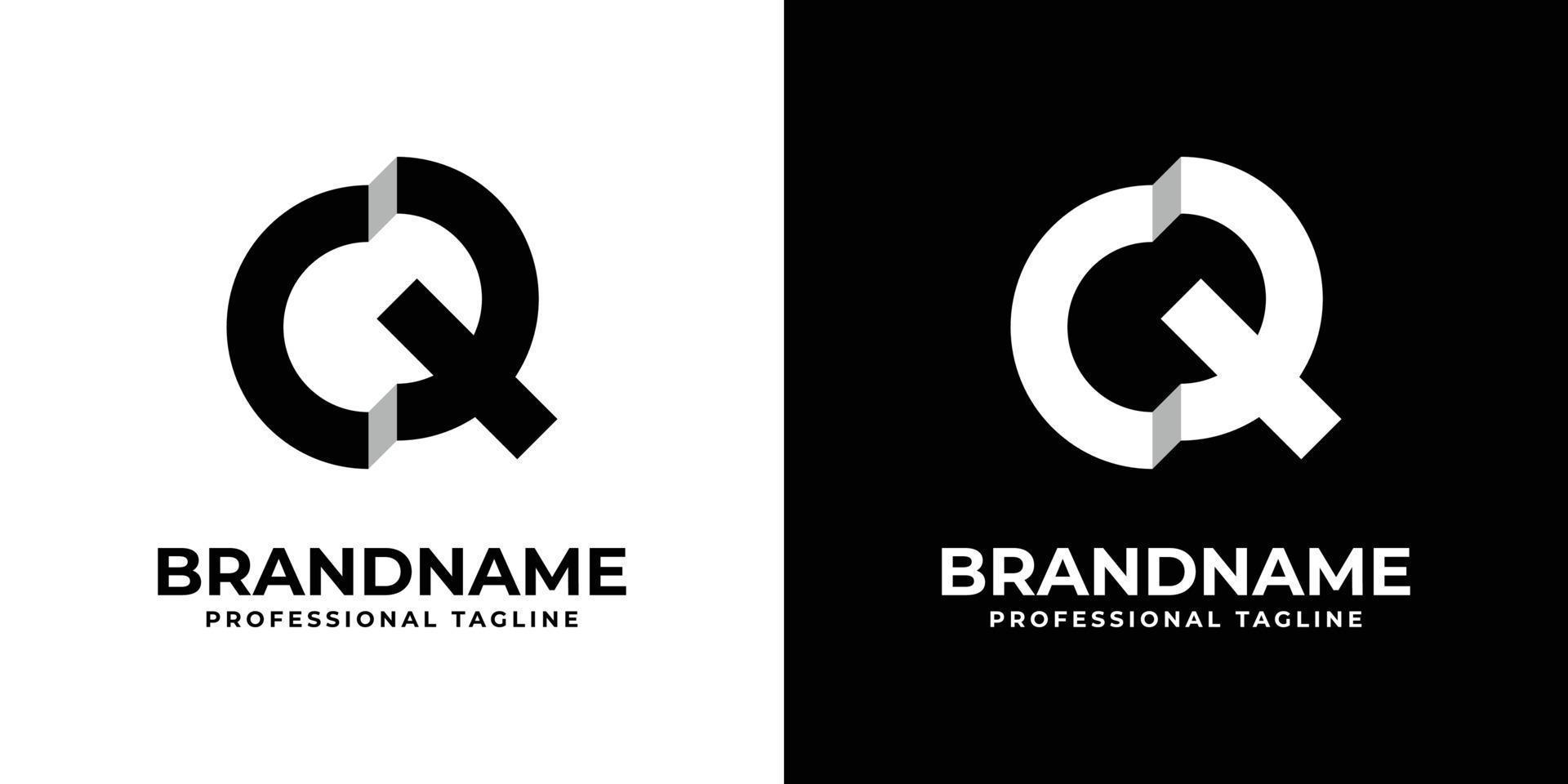 Letter CQ or QC Monogram Logo, suitable for any business with QC or CQ initials. vector