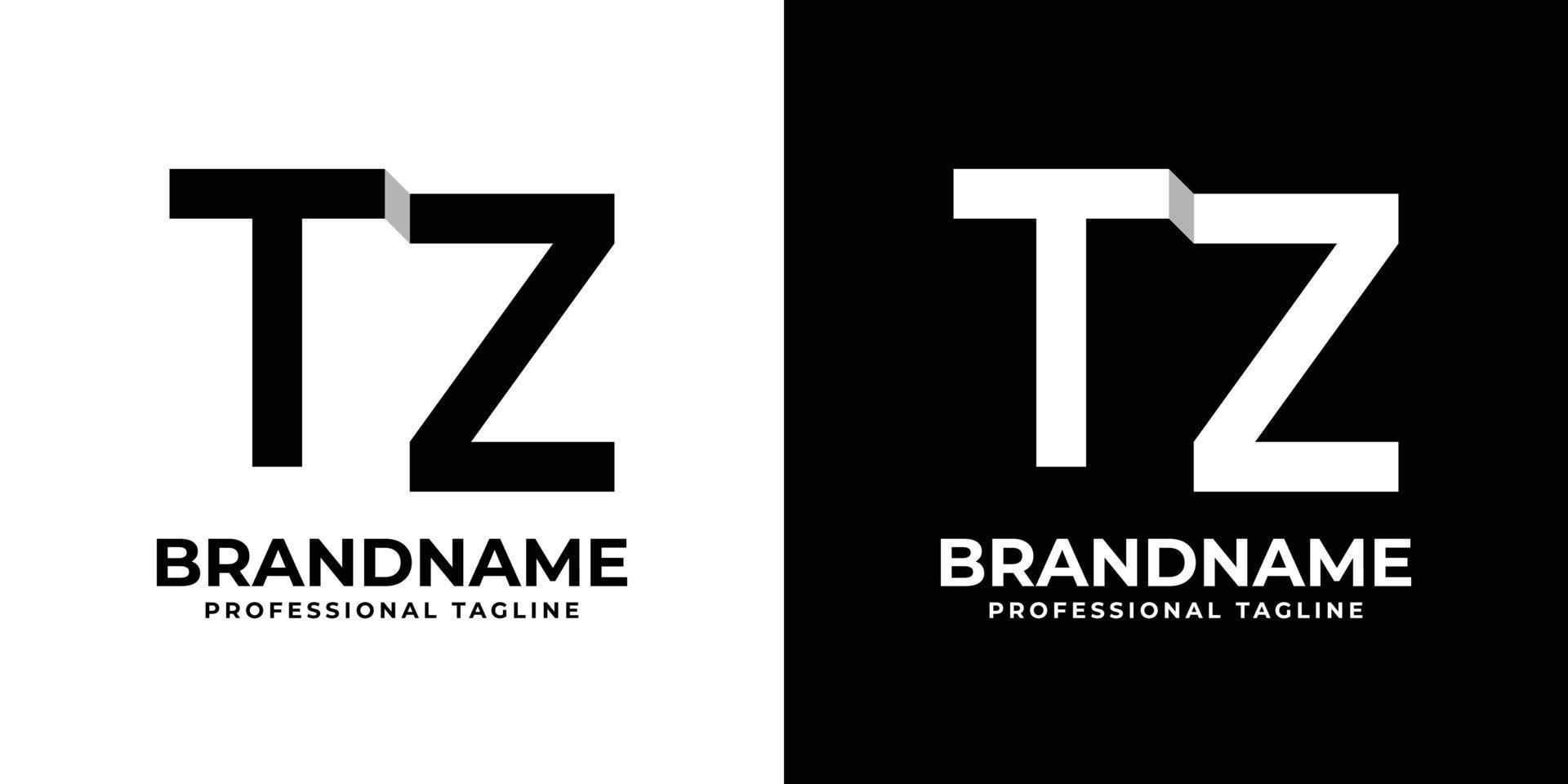 Letter TZ or ZT Monogram Logo, suitable for any business with TZ or ZT initials. vector