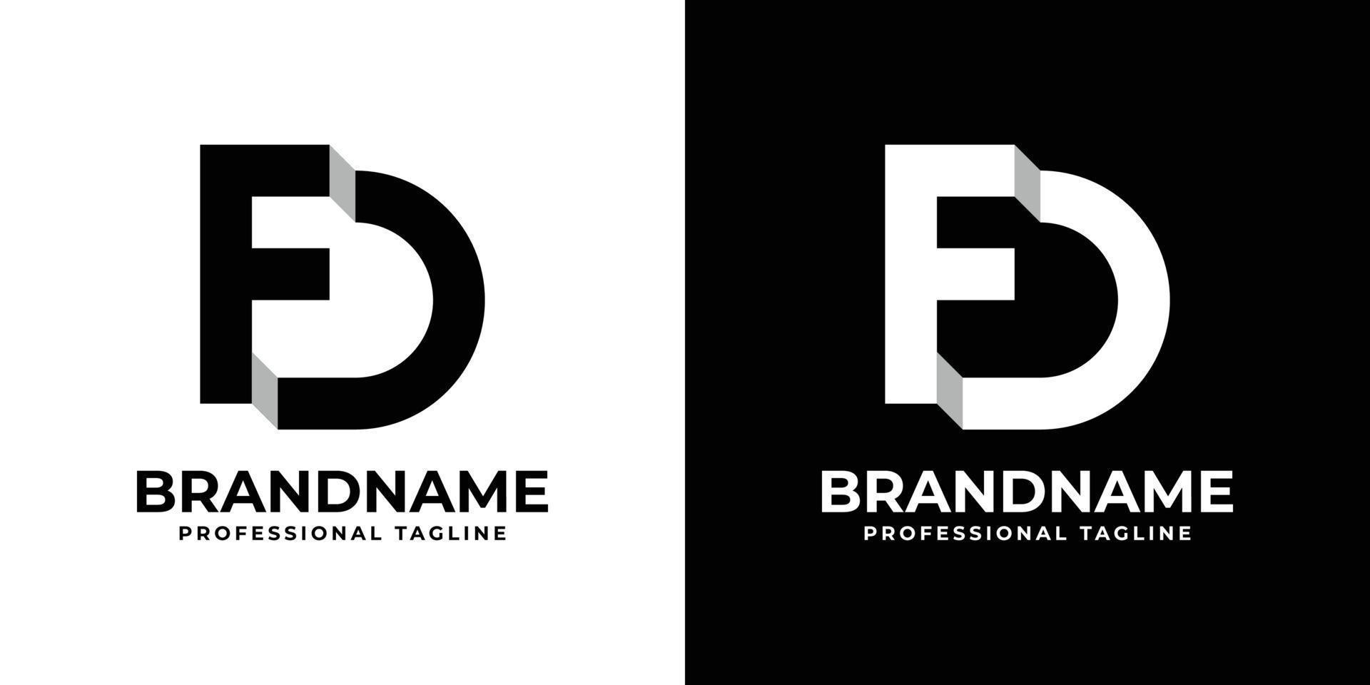 Letter FD or DF Monogram Logo, suitable for any business with FD or DF initials. vector