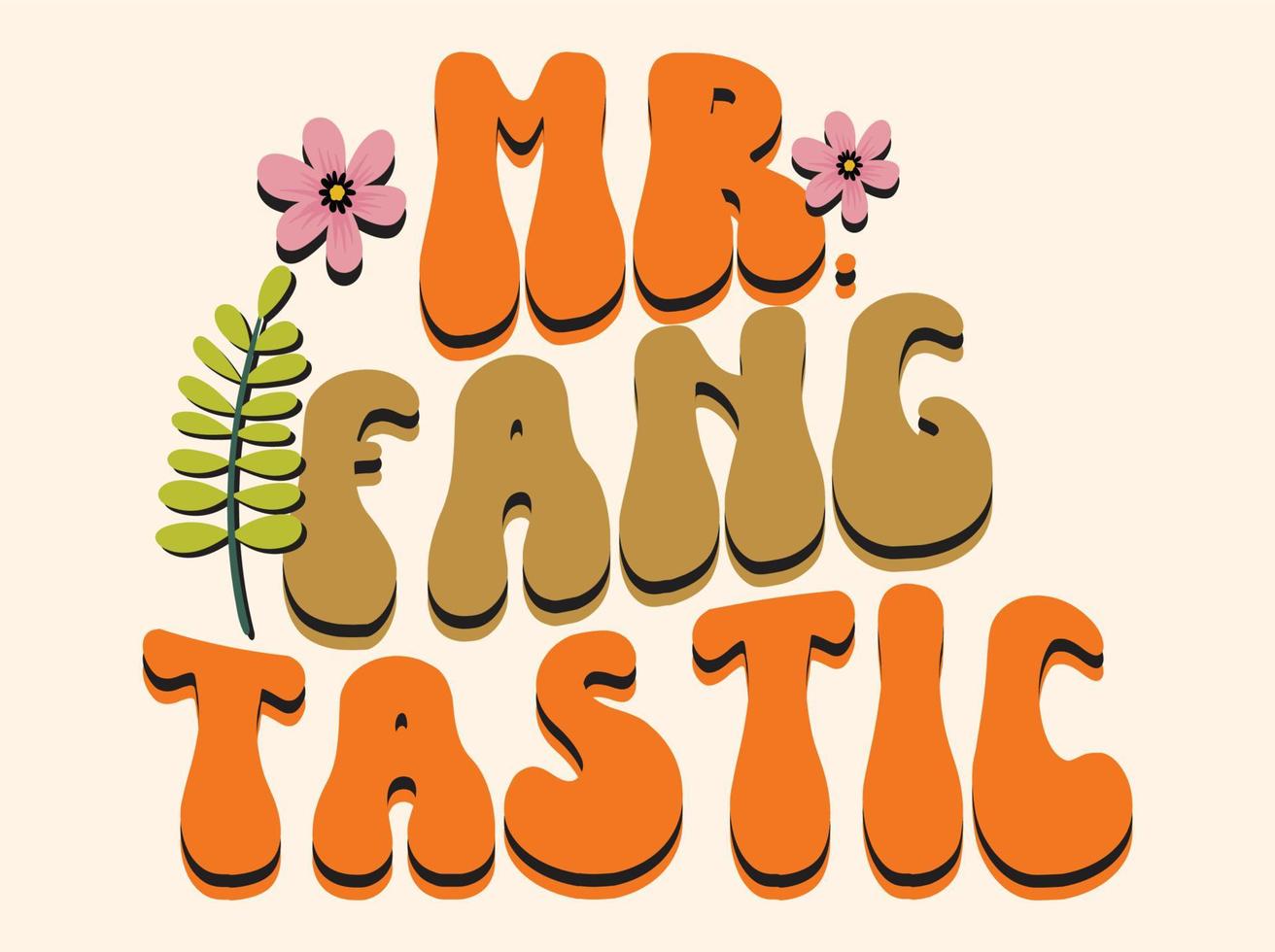 Sres. fang tastic, diseño de camiseta de otoño vector