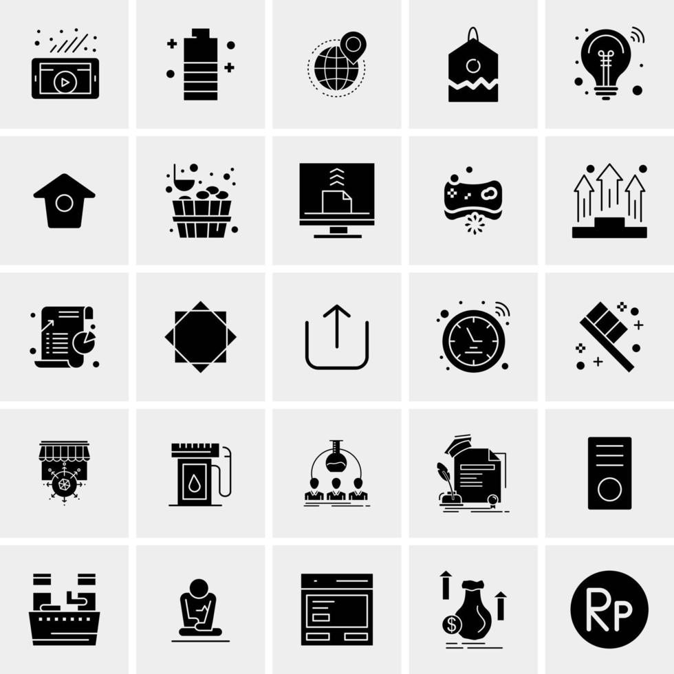 25 iconos de negocios universales vector ilustración de icono creativo para usar en proyectos relacionados con la web y dispositivos móviles