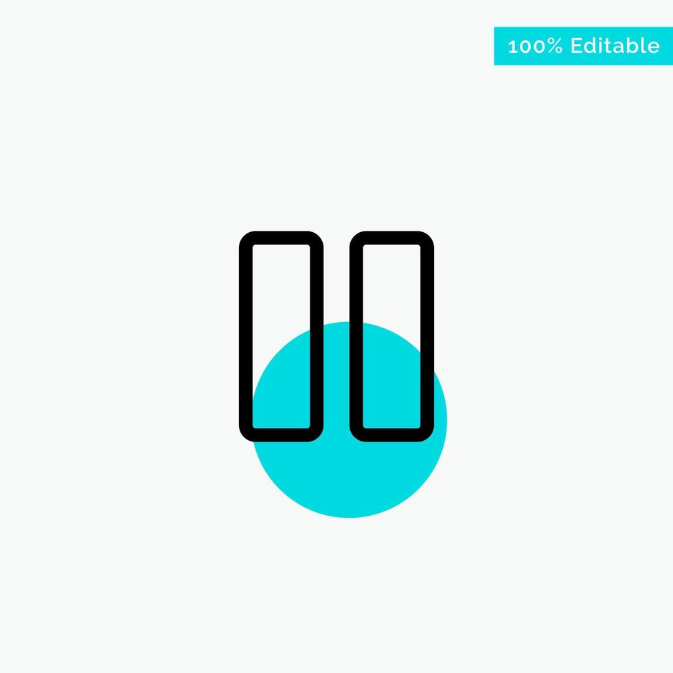 Control Media Pause Video turquoise highlight circle point Vector icon