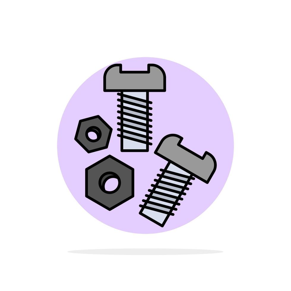 Bolt Nut Screw Tools Abstract Circle Background Flat color Icon vector