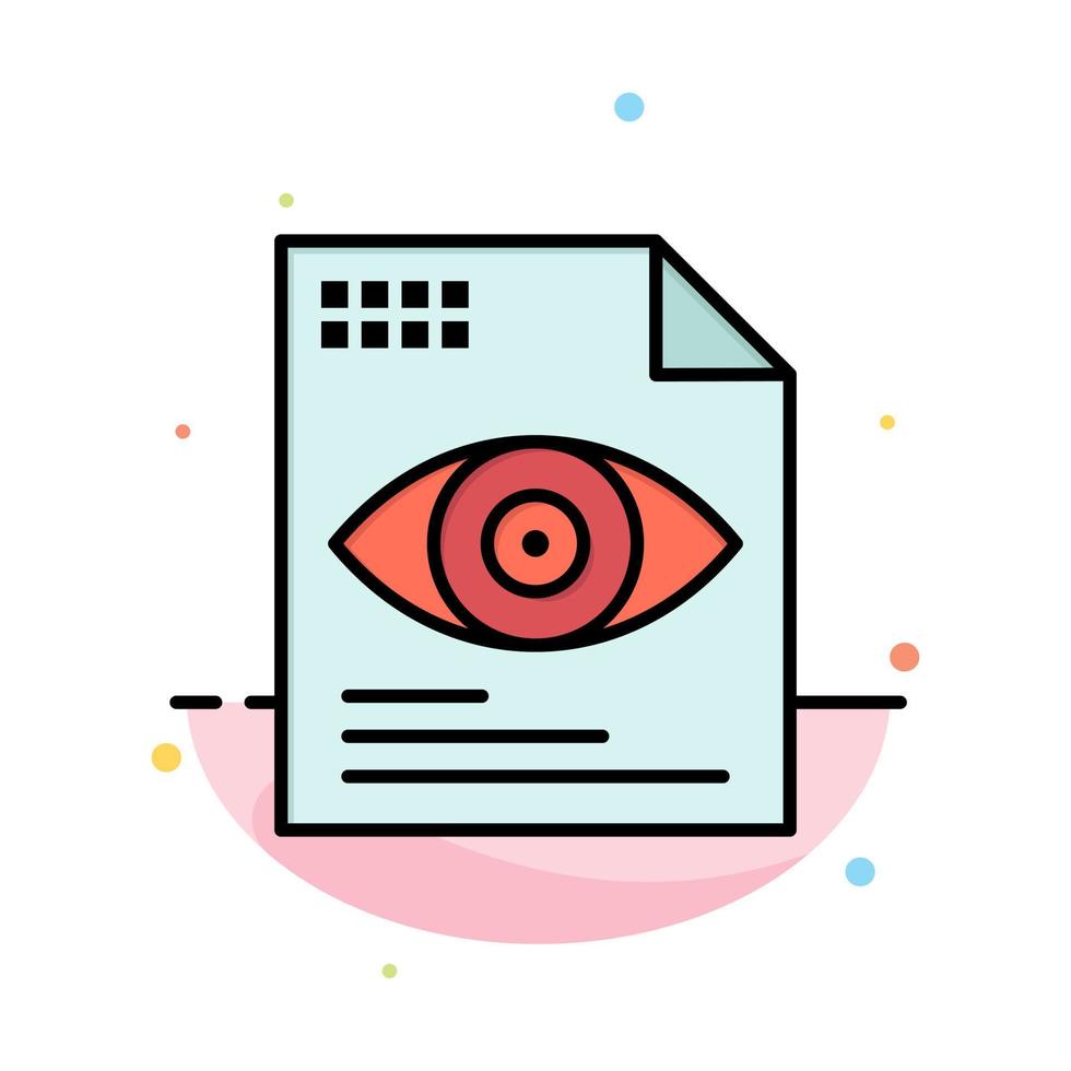 File Text Eye Computing Abstract Flat Color Icon Template vector