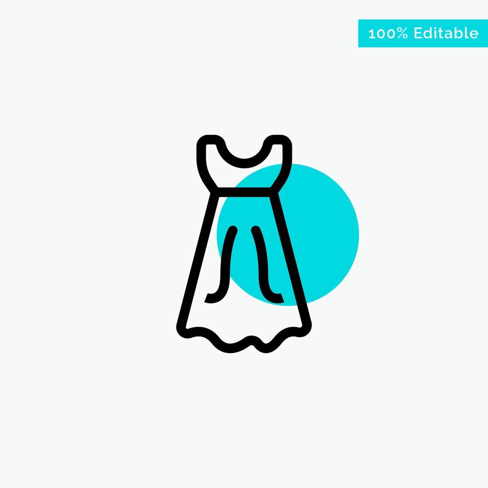 Dress Girl Wedding turquoise highlight circle point Vector icon