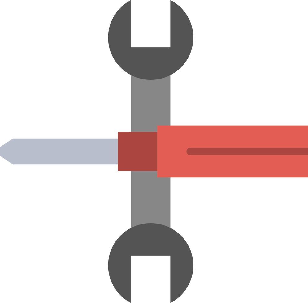 Settings Controls Screwdriver Spanner Tools Wrench  Flat Color Icon Vector icon banner Template