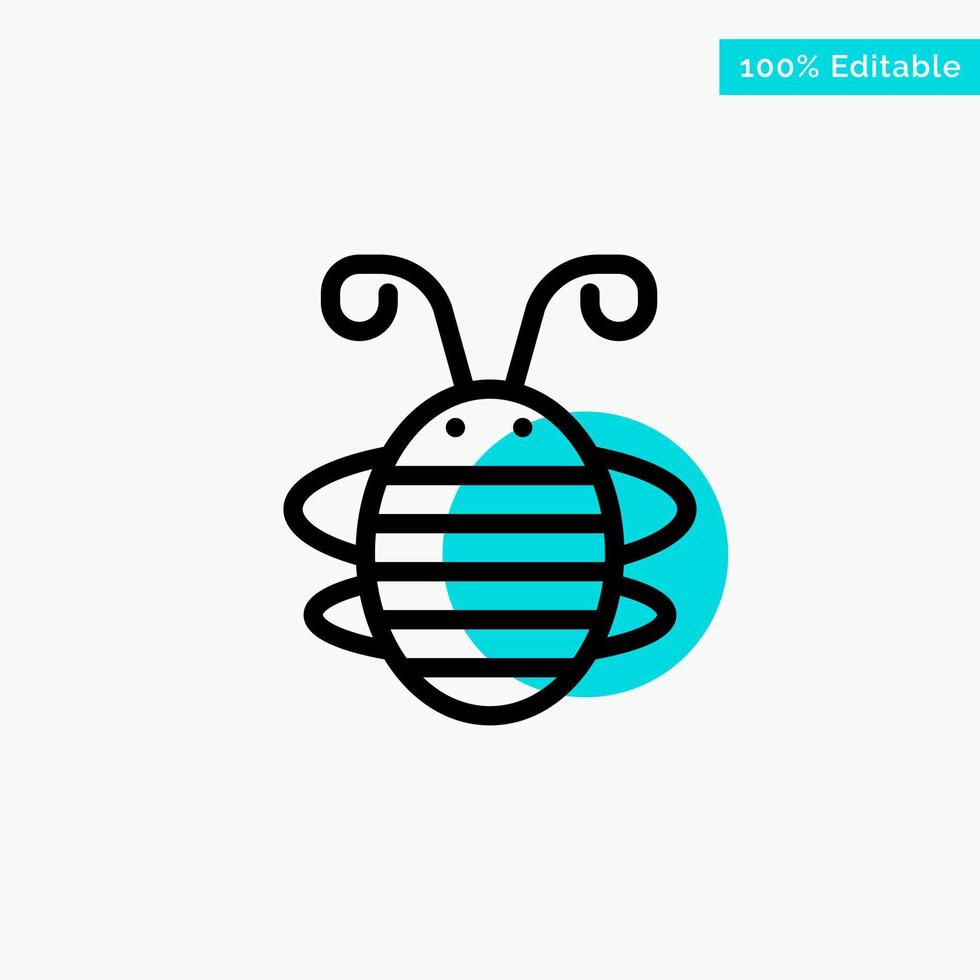 abeja insecto escarabajo error mariquita mariquita turquesa resaltar círculo punto vector icono