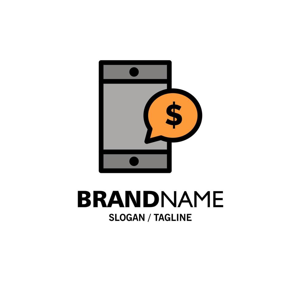 Mobile Cell Money Dollar Business Logo Template Flat Color vector