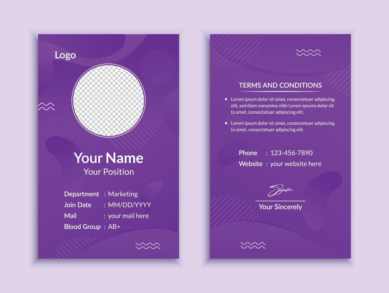 diseño de plantilla de tarjeta de identificación creativa vector