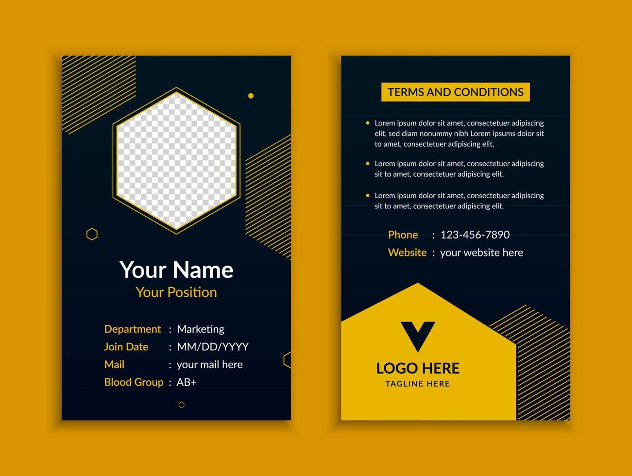 diseño de plantilla de tarjeta de identificación creativa vector
