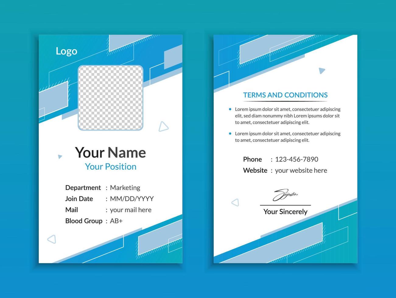 Creative id card template design vector