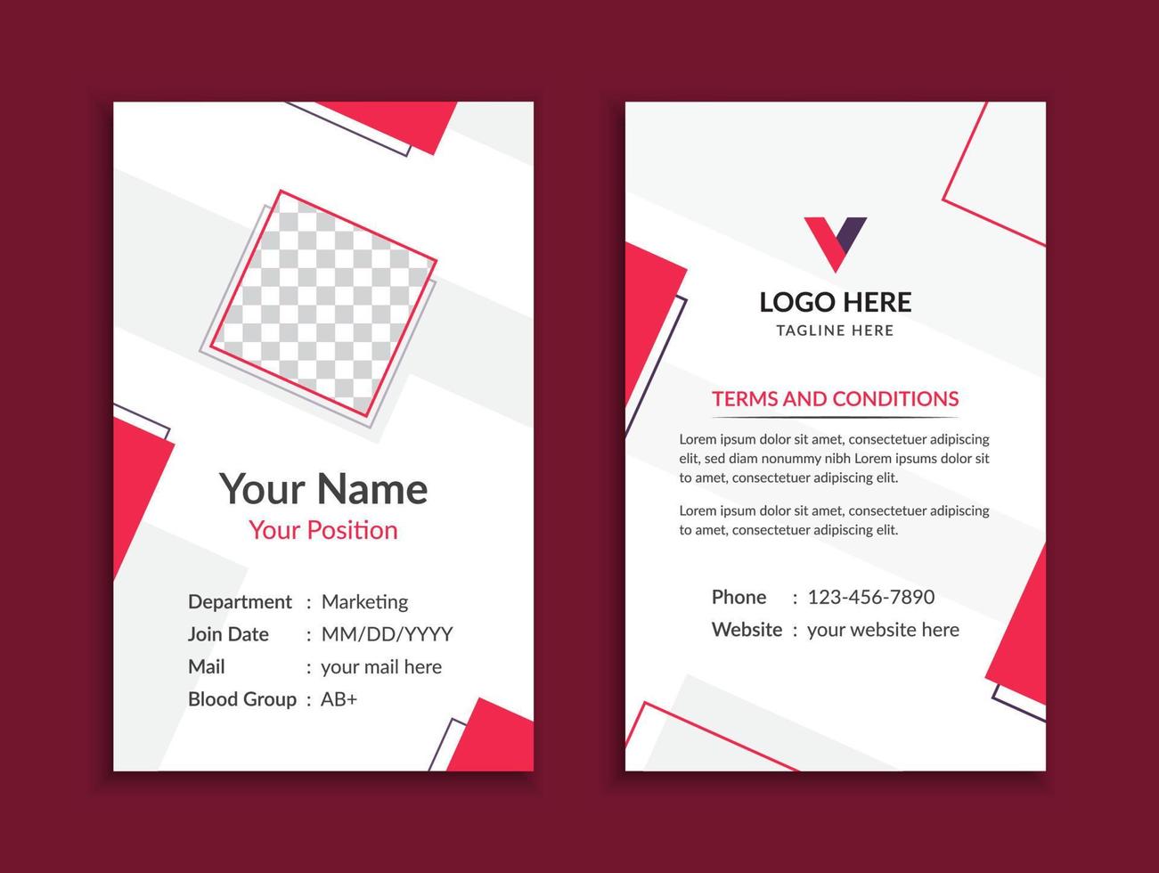 Creative id card template design vector