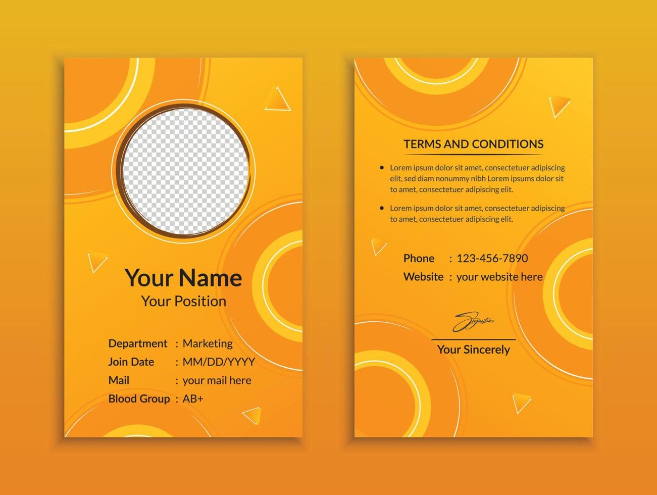 diseño de plantilla de tarjeta de identificación creativa vector