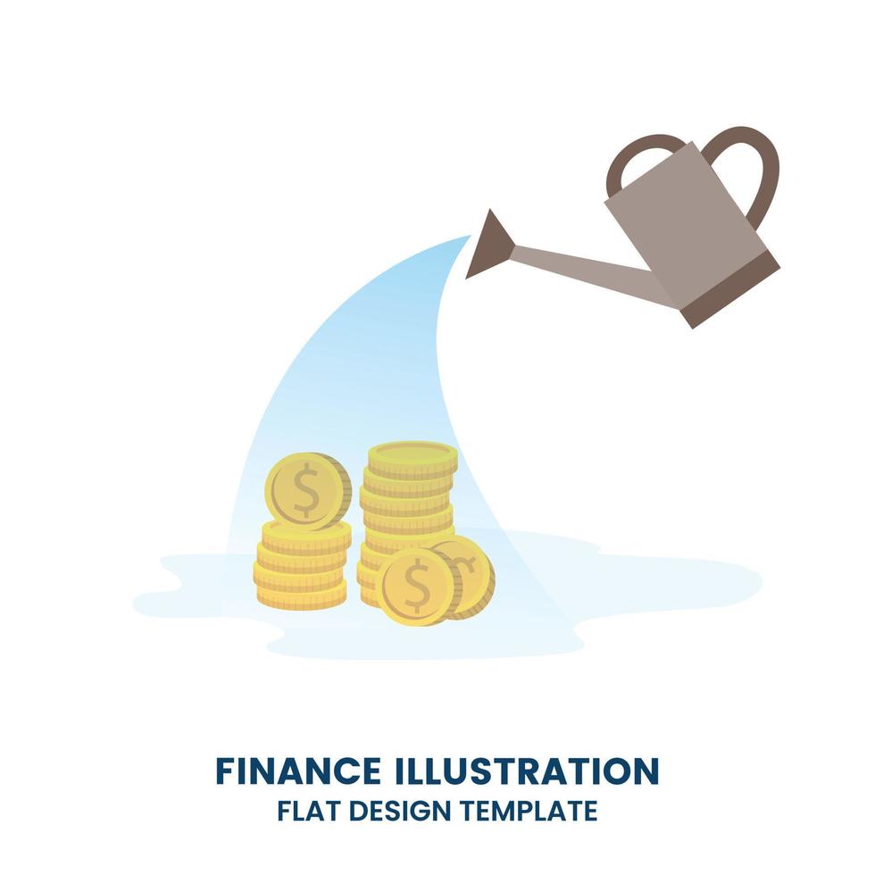 flushing coins tree, flourishing in the yard. Financial consultant concept, successful, happy. vector