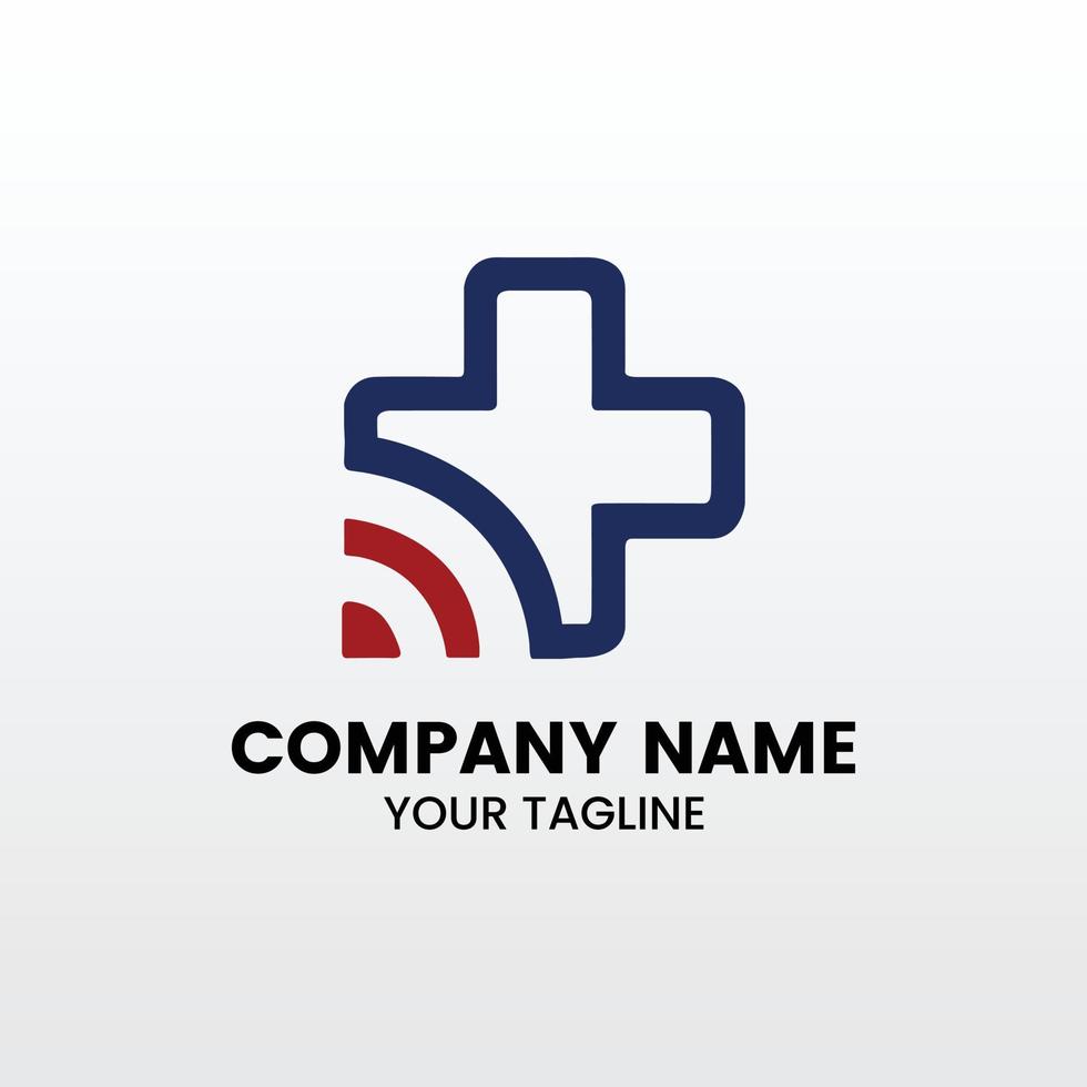 Plus Medical Pulse or Wave logo design concept. Healthcare Pulse logo template vector. Icon Symbol vector