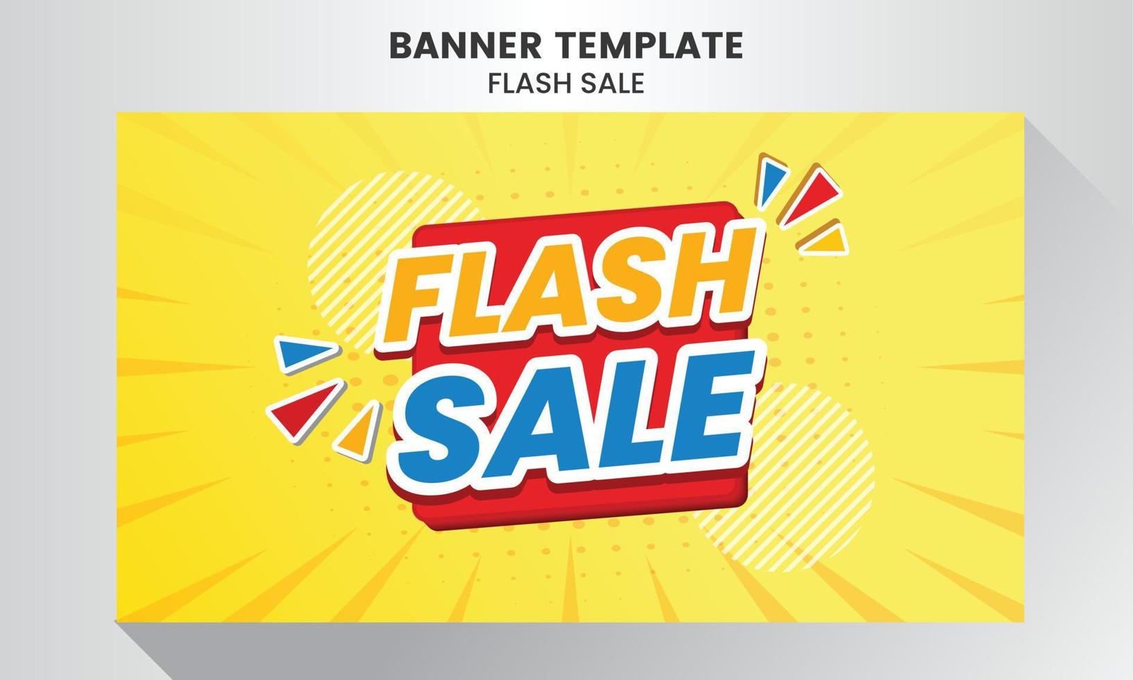 cartel o banner de compras de venta flash con texto 3d. diseño de plantilla de banner de ventas flash. oferta especial campaña de venta flash o promoción. vector