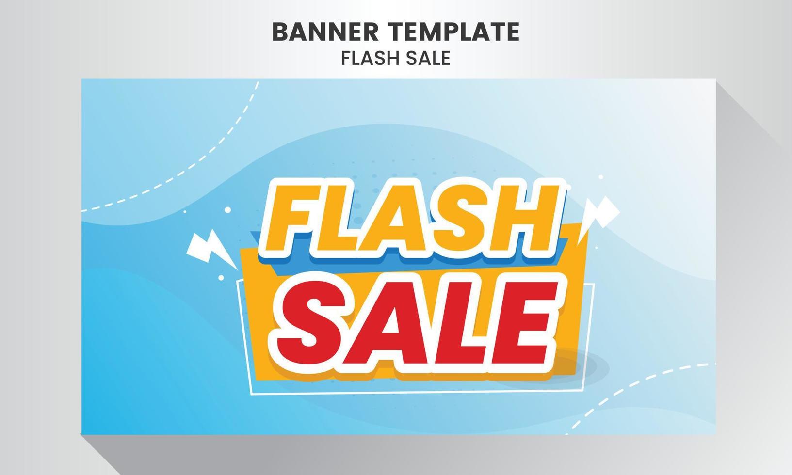 cartel o banner de compras de venta flash con texto 3d. diseño de plantilla de banner de ventas flash. oferta especial campaña de venta flash o promoción. vector