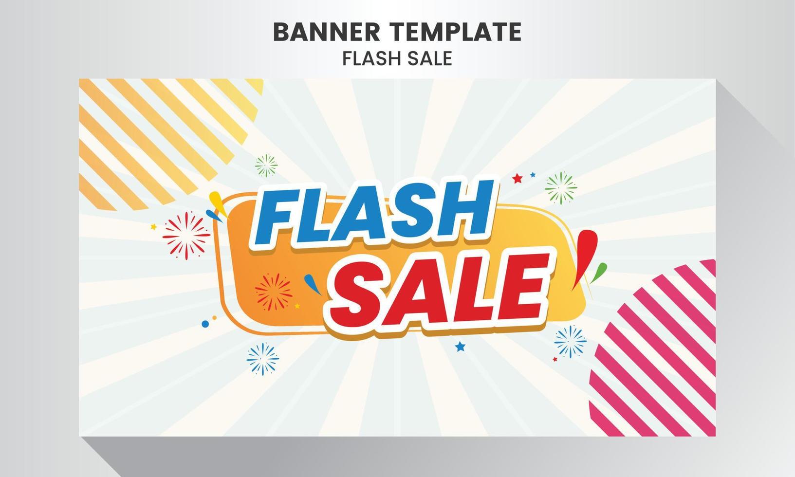 cartel o banner de compras de venta flash con texto 3d. diseño de plantilla de banner de ventas flash. oferta especial campaña de venta flash o promoción. vector