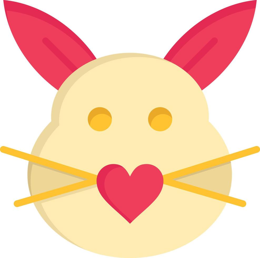 Rabbit Bunny Love Cute Easter  Flat Color Icon Vector icon banner Template