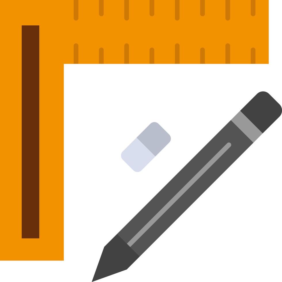 Ruler Construction Pencil Repair Design  Flat Color Icon Vector icon banner Template