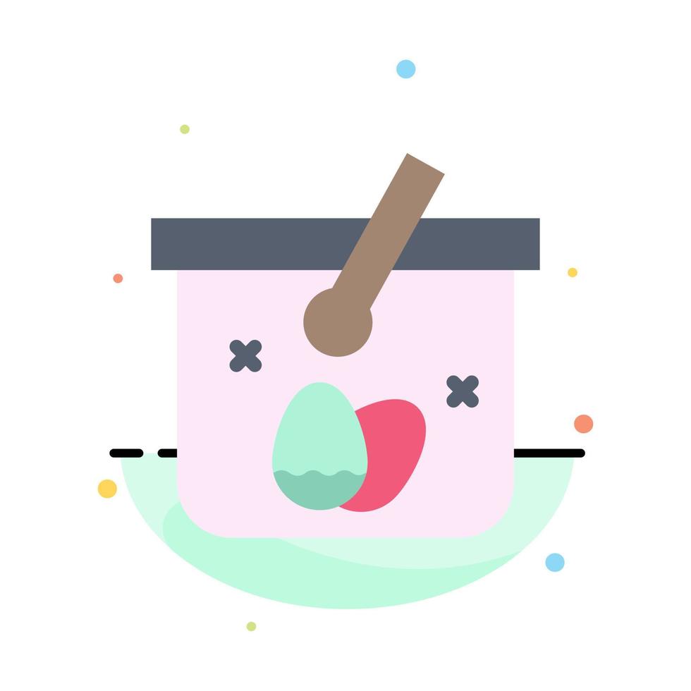 Basket Cart Egg Easter Abstract Flat Color Icon Template vector