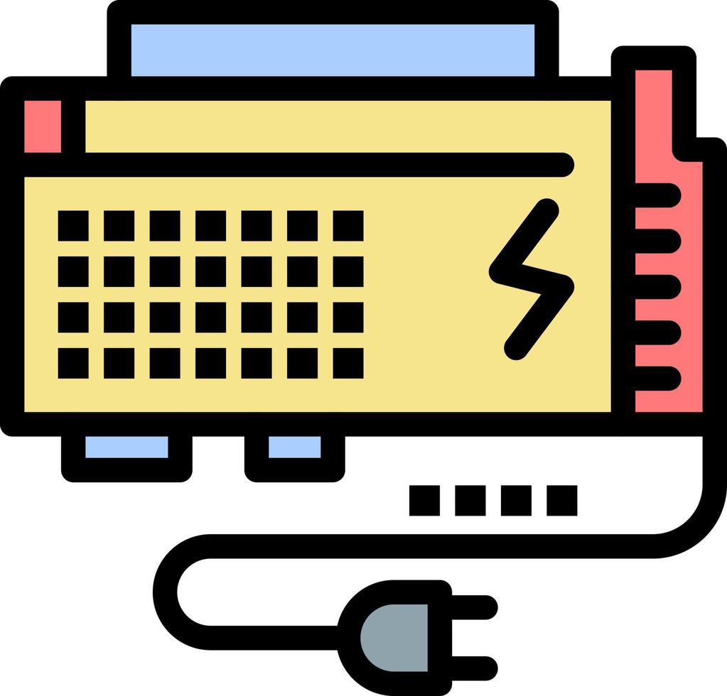 Apc Battery Computer Power Source  Flat Color Icon Vector icon banner Template