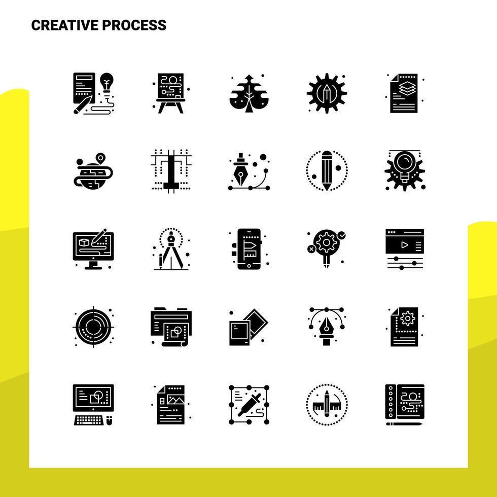 25 Creative Process Icon set Solid Glyph Icon Vector Illustration Template For Web and Mobile Ideas for business company