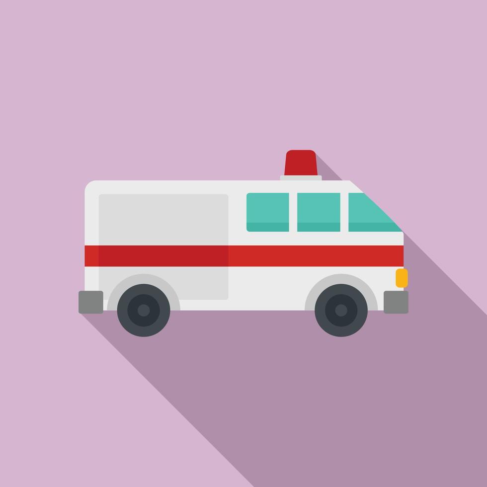 Ambulance car icon, flat style vector