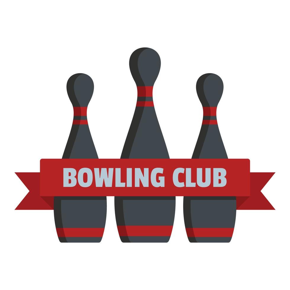 Bowling club logo, flat style vector