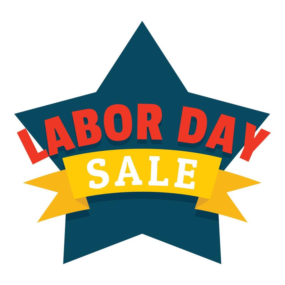Labor day logo icon, flat style vector