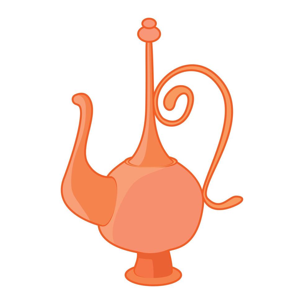 Arabic tea pot icon, cartoon style vector