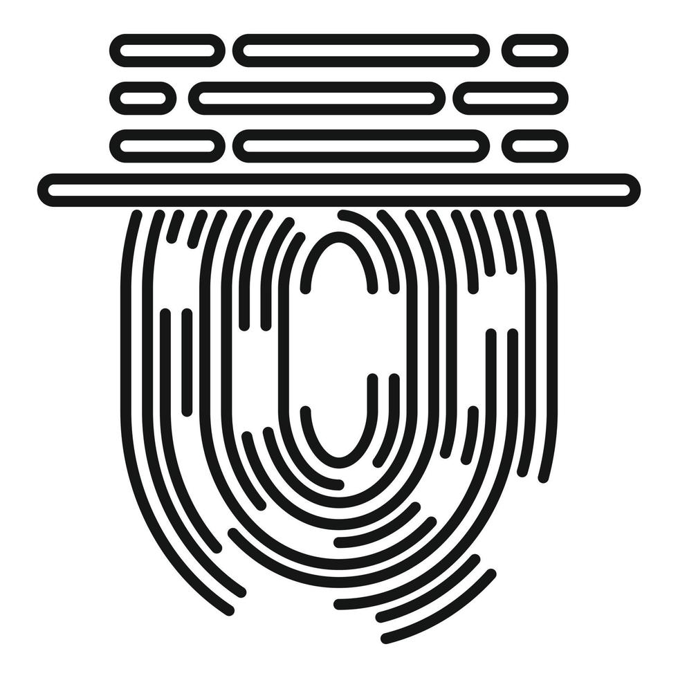 Fingerprint scan icon, outline style vector